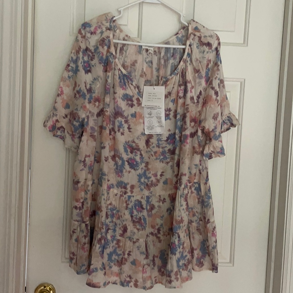NWT XL beach lunch lounge blouse